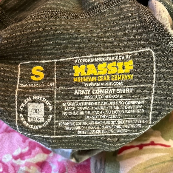 MASSIF Size Small Army ACU Camouflage  Flame Resistant Army Combat Shirt ACS NEW - Picture 6 of 14